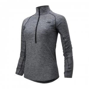 New Balance Transform Half Zip Top - Black Heather