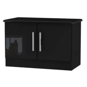 Tedesca Ready Assembled Compact TV Unit Black Gloss