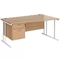 Dams International Wave Desk MC16WRP2WHB 1,600 x 725 x 800 - 990 mm