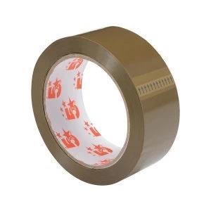 5 Star Office Packaging Tape Polypropylene 38mm x 66m Buff Pack 6