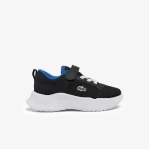 Lacoste Infants' Court-Drive Textile Trainers Size 3 UK Kids Blk/blu