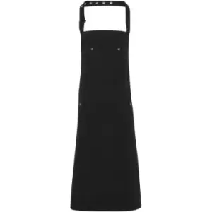 Premier Unisex Chino Cotton Bib Apron (One Size) (Black) - Black