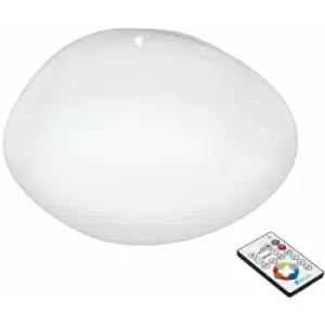 Loops - Wall Flush Ceiling Light White Shade White Plastic With Crystal Effect LED 21W