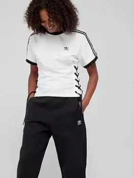 adidas Originals Laced T-Shirt - White/Black, Size 10, Women