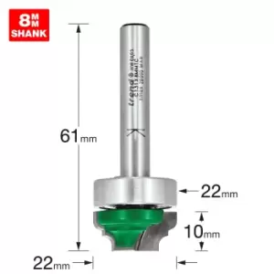 Trend CRAFTPRO Bearing Guided Classic Broken Ogee Router Cutter 22mm 10mm 8mm