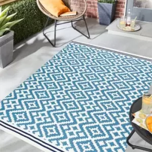 Origins Aztec Rug Blue and Navy 200 x 290cm