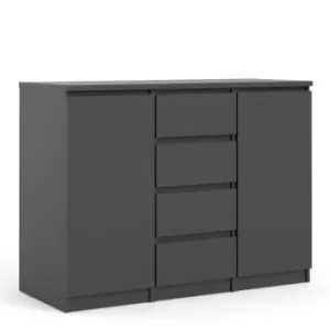 Naia Sideboard 4 Drawers 2 Doors In Black Matt