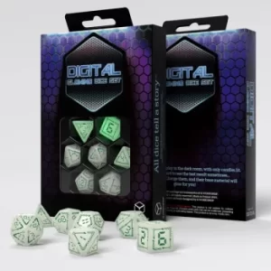 Q-Workshop Digital Glowing Dice Set Radiant & Green