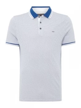 Mens Michael Kors Patterned Polo Blue