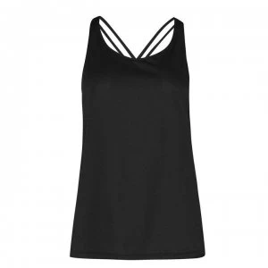 adidas Womens Training Workout Tunic Tank Top - Black/White