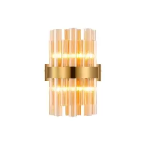 Lysander 4 Light G9, Wall Lamp, Brass, Amber