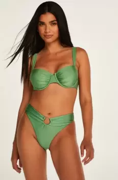 Hunkemoller Mauritius high-cut cheeky bikini bottoms Green