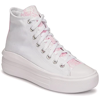 Converse CHUCK TAYLOR ALL STAR MOVE HYBRID FLORAL HI womens Shoes (High-top Trainers) in White,2.5