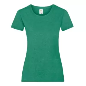 Fruit Of The Loom Ladies/Womens Lady-Fit Valueweight Short Sleeve T-Shirt (XS) (Retro Heather Green)