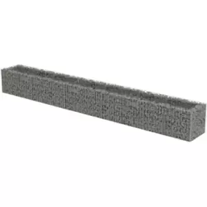 Gabion Raised Bed Galvanised Steel 450x50x50cm Vidaxl Silver