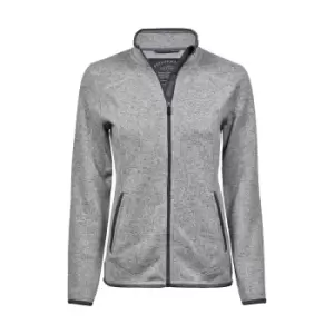 Tee Jays Womens/Ladies Knitted Outdoor Fleece Jacket (XXL) (Grey Melange)