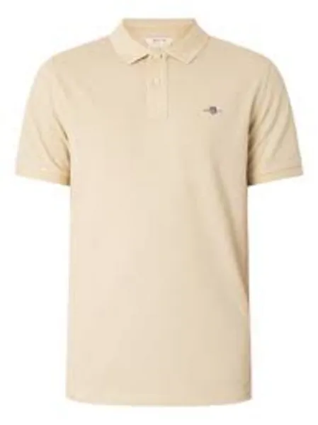 Gant Regular Shield Pique Polo Shirt Silky Beige 3XL