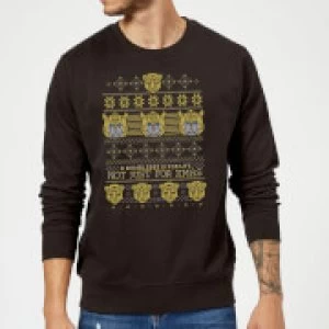 Bumblebee Classic Ugly Knit Christmas Sweatshirt - Black - S