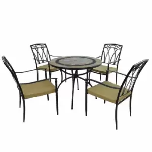 Villena 91cm Patio Table with 4 Ascot Chairs Set