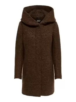 ONLY Wool Blend Coat Women Brown
