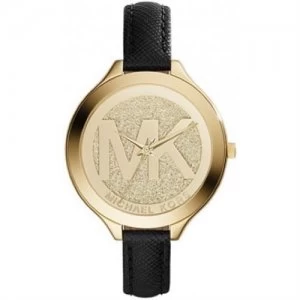 Michael Kors Ladies Slim Runway Gold Plated Watch - MK2392