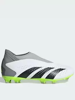 adidas Junior Predator Laceless 20.3 Firm Ground Football Boot, White, Size 5