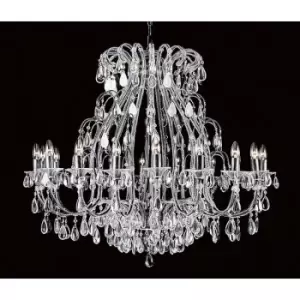 Impex Versailles Bead Silver Streak 18 Arm Chandelier