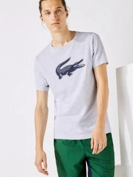 Lacoste Lacoste Sport Croc Print T-Shirt, Grey, Size L, Men