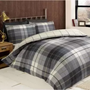 Rapport Home Furnishings Rapport Home Lomond Check Flannelette Duvet Set Blue King