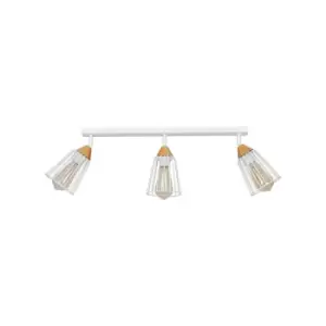 Vesta White Ceiling Spotlight Bar Wire Dome Shades 3x E27