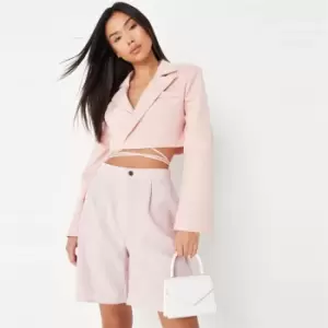 Missguided Tie Waist Blazer - Pink