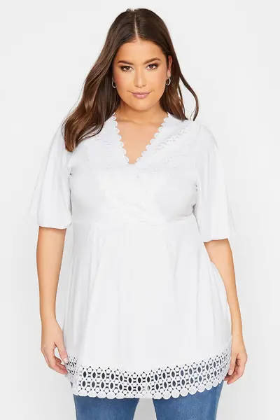 Yours Peplum Tunic White