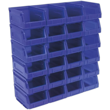 Sealey Plastic Storage Bin 105 x 165 x 83mm Blue Pack of 24