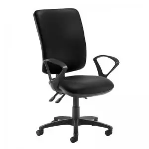 Senza extra high back operator chair with fixed arms - Nero Black