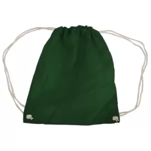 Westford Mill Cotton Gymsac Bag - 12 Litres (One Size) (Bottle Green)