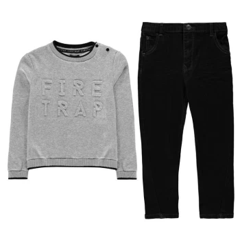 Firetrap 2 Pack Jumper Jeans Set Infant Boys - Grey/Petrol