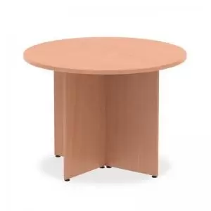 Impulse 1000mm Round Table Beech Top Arrowhead Leg