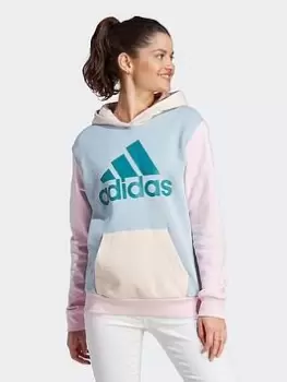 adidas Sportswear Essentials Logo Boyfriend Fleece Hoodie - Blue Size XS, Women