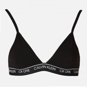 Calvin Klein Womens Unlined Triangle Bra - Black - XS