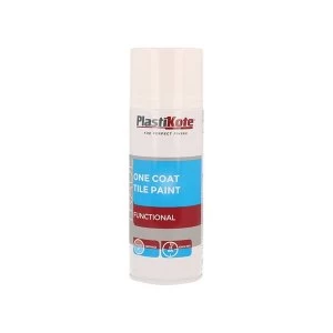 PlastiKote Trade One Coat Spray Tile Paint Gloss White 400ml