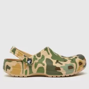 Crocs Green & Stone Classic Camo Clog Sandals