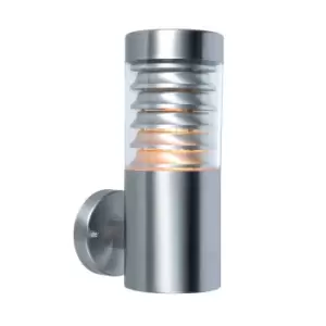 Outdoor Wall Light IP44 - Marine Grade Br Stainless Steel & Clear PC - 23W E27