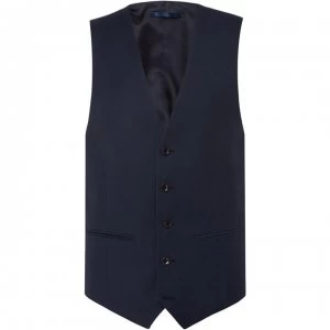 Howick Tailored Darby Slim Fit Birdseye Suit Waistcoat - Navy