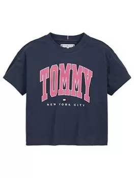 Tommy Hilfiger Girls Bold Varsity T-Shirt - Navy