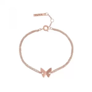 Ladies Olivia Burton Rose Gold Plated Butterfly Chain Bracelet