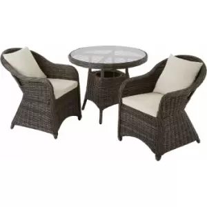 Rattan garden furniture set Zurich with 2 armchairs and table - garden tables and chairs, garden furniture set, outdoor table and chairs