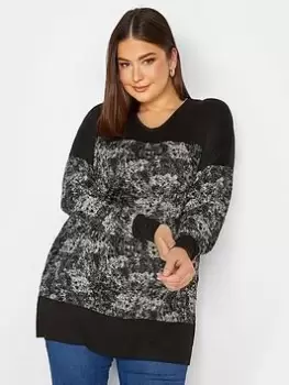 Yours Printed Long Sleeve Top, Black, Size 30-32, Women