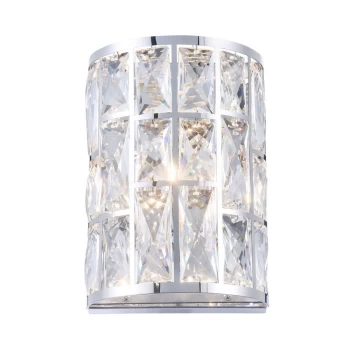 Gelid Wall Lamp Chrome & Crystal, 1 Light, G9