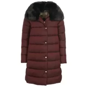 Barbour Womens Portabello Quilted Jacket Dk Plum/Hessian Tartan 12