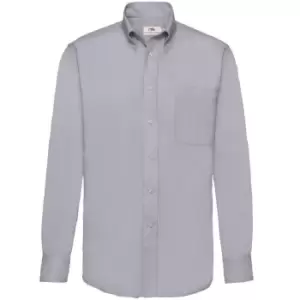 Fruit Of The Loom Mens Long Sleeve Oxford Shirt (S) (Oxford Grey)